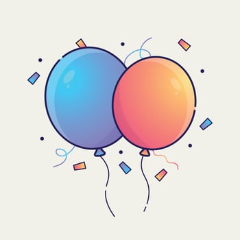Balloons Flat Vector Illustration