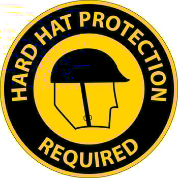 Hard Hat Protection Required Area Sign On White Background vector