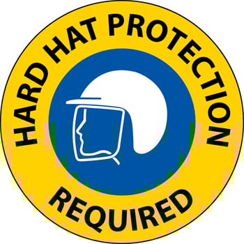Hard Hat Protection Required Area Sign On White Background vector