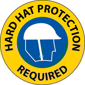 Hard Hat Protection Required Area Sign On White Background vector