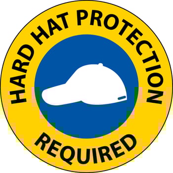 Hard Hat Protection Required Area Sign On White Background vector