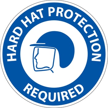 Hard Hat Protection Required Area Sign On White Background vector