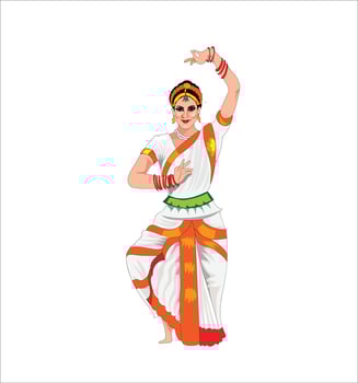 Artistic and Cultural Indian kathak dance vector