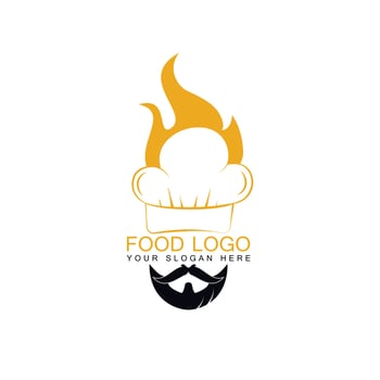 Chef logo vector design. Food logo vector design.