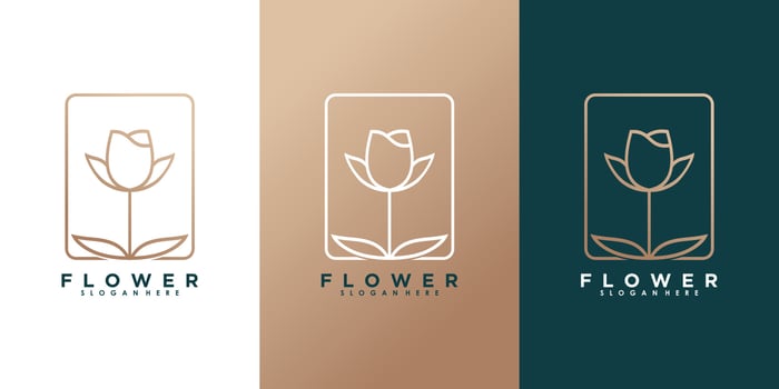 beauty flower logo design with template vector