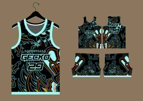 abstract basketball jersey pattern template vector