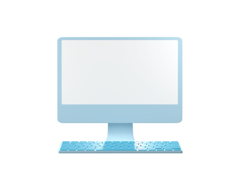 3D Computer display isolated on transparent background PNG file format.