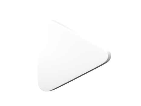 3D video play button isolated on transparent background PNG file format.