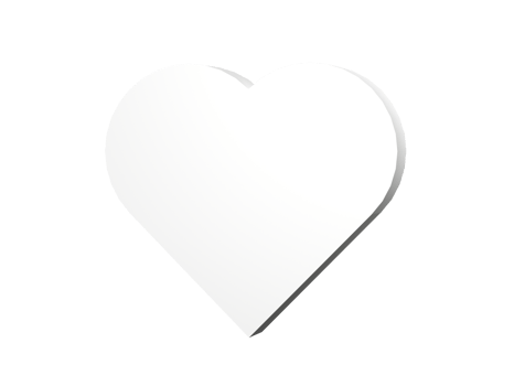 3D heart shape isolated on transparent background PNG file format.