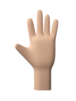3D Hands Gestures isolated on transparent background PNG file format.
