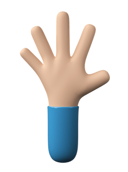 3D Hands Gestures isolated on transparent background PNG file format.
