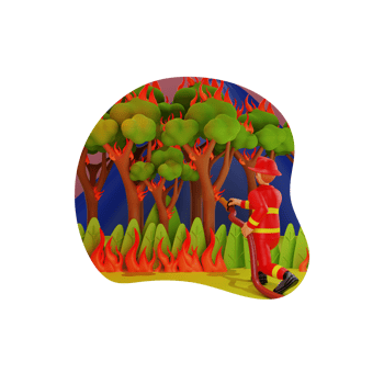 Firefighters Extinguishing Forest Fires, 3D Character Illustration png