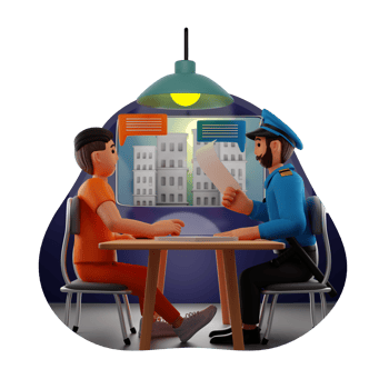 Police Interrogation 3D Character Illustration png
