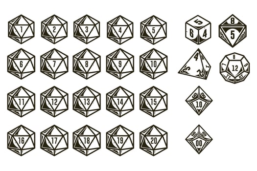 Dice 20 Bundles vector