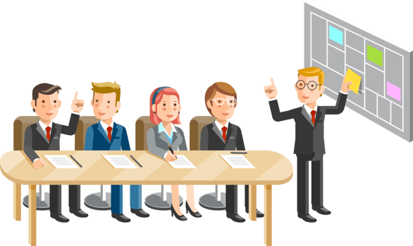 seminar presentation flat color png