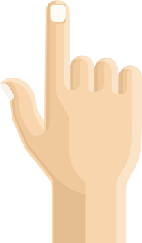finger hand flat color png