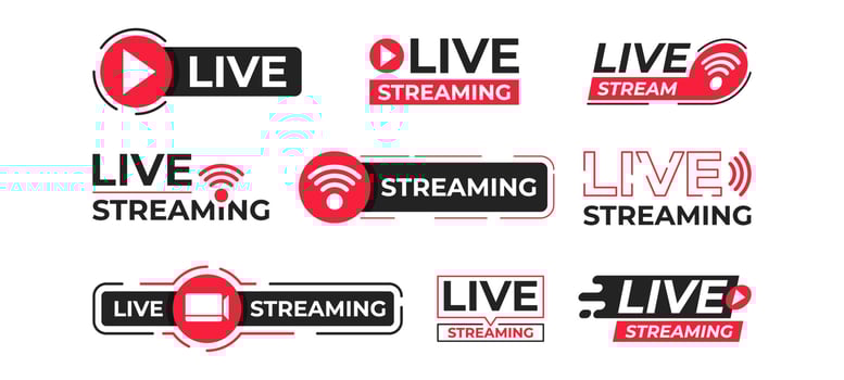 General Live Streaming Logo Design Set vector