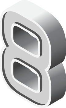 number font isometric png