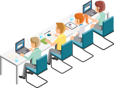 Businessman working isometric png