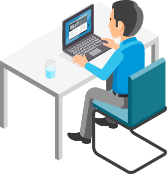 Businessman working isometric png