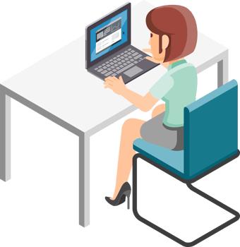 Business woman working isometric png