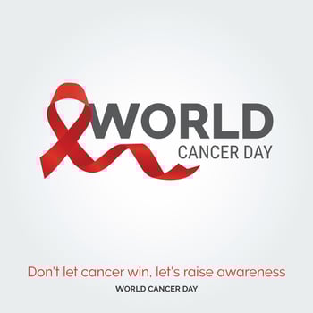 don't let cancer win. let's raise awareness - World Cancer Day vector