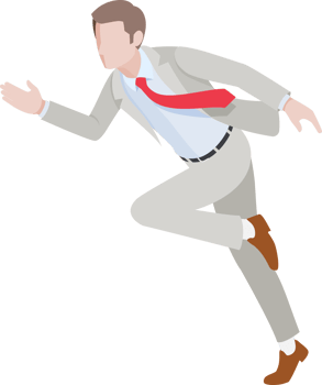 Businessman running flat color png