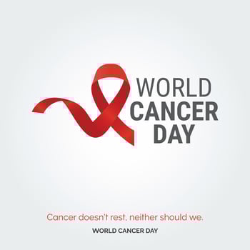 Cancer doesn't rest. neither should we - World Cancer Day vector