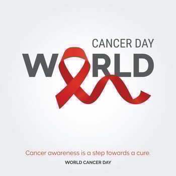 Cancer awareness is a step towards a cure - World Cancer Day vector