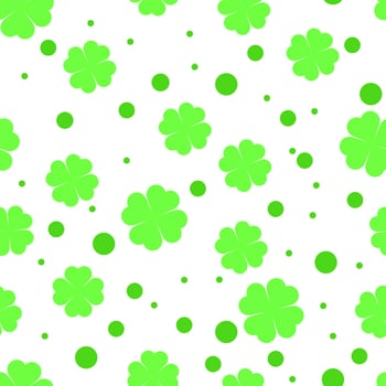 Minimal pattern with shamrock. Seamless pattern for St. Patrick's Day. Vector illustration.