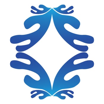 abstract blue gradient floral element vector