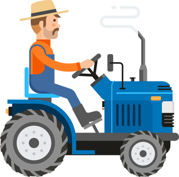 Farmer driving a tractor png