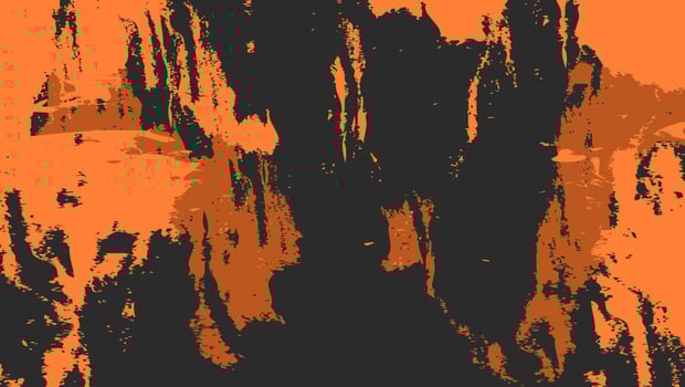 Abstract Orange Grunge Rough Texture In Black Background vector