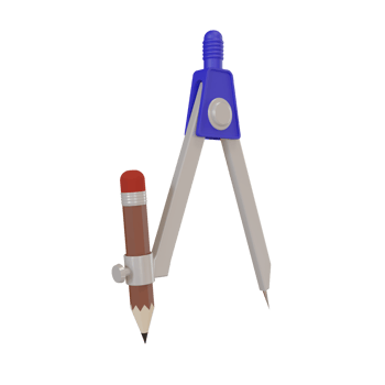 3d rendering illustration of a geometric compass in pencil png
