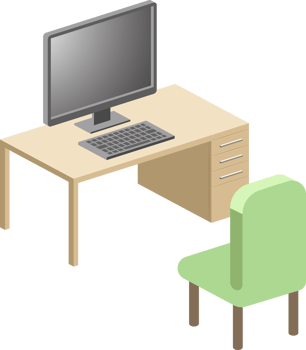 Computer desk illustration png
