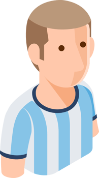 Soccer player isometric png