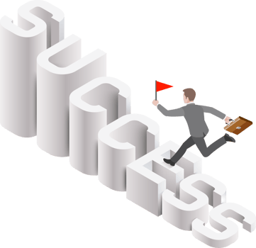 Businessman running isometric success png