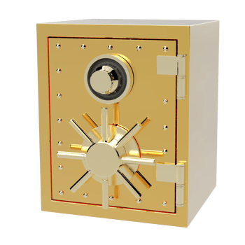 3D gold safe box png