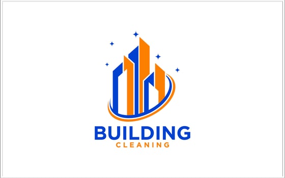 Building Cleaning Service Business logo design templates vector