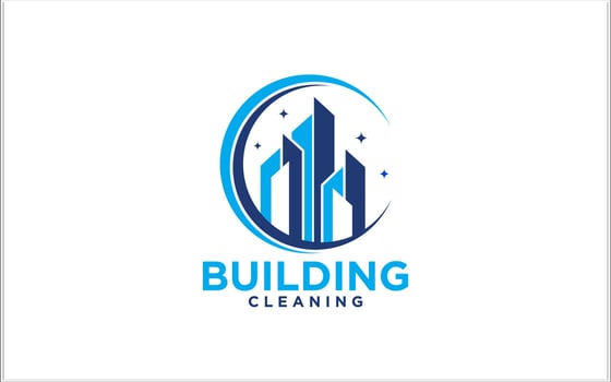 Building Cleaning Service Business logo design templates vector