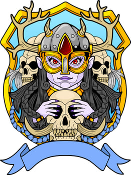 Scandinavian goddess of death Hel, design illustration vector