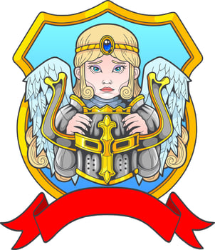 mythological archangel girl, design illustration vector