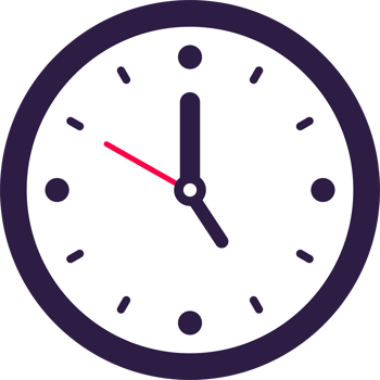 Clock icon in flat design style. Analog time signs illustration. png