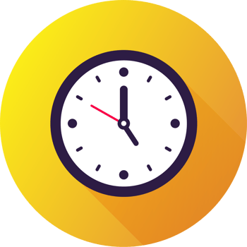 Clock icon in flat design style. Analog time signs illustration. png