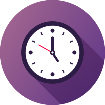 Clock icon in flat design style. Analog time signs illustration. png