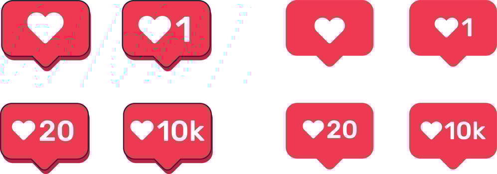 Vector like with heart