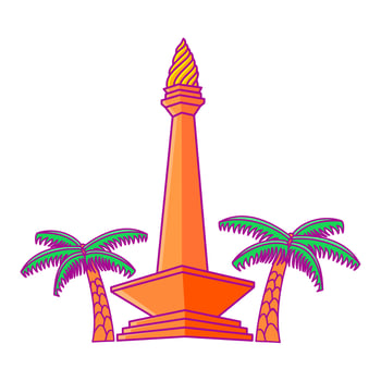 Monas Indonesia Icon, Jakarta City Icon vector