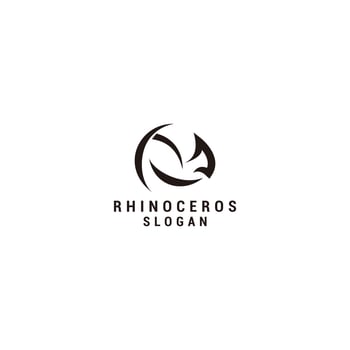 Rhinoceros geometric polygonal logo vector icon design template