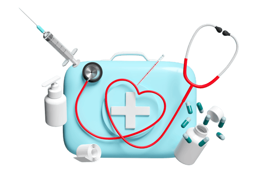3d blue first aid kit close icon isolated. 3d render illustration png