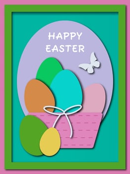 Easter card in the style of cut paper vector